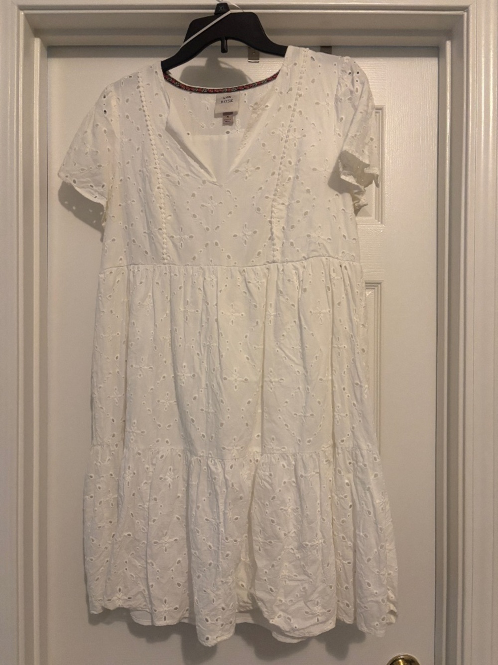 M Women white eyelet dress